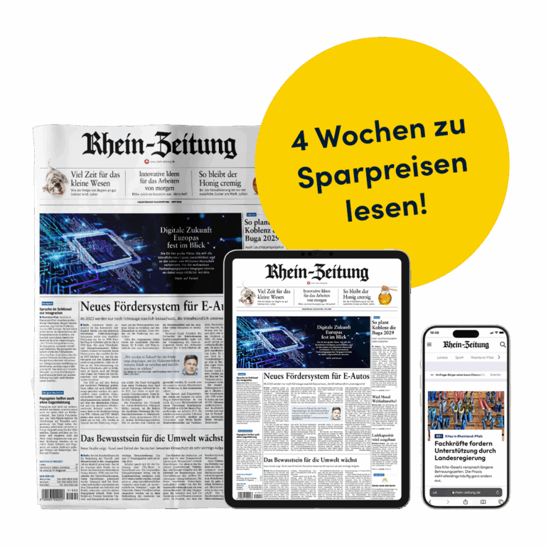 RZ-Komplett Aktion-Abos: Gedruckte Zeitung, Tablet (E-Paper Rhein-Zeitung), Handy (Rhein-Zeitung.de) und Störer (gelb): 4 Wochen zu Sparpreisen lesen!