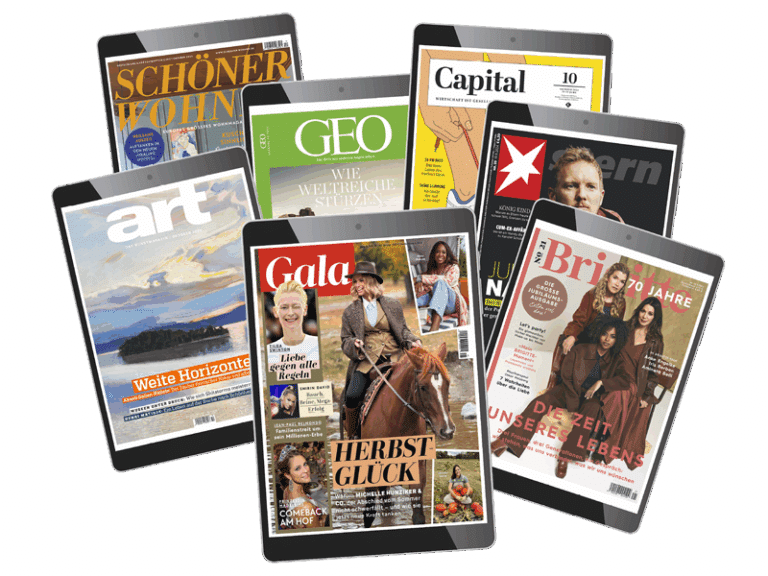 Cover mehrerer Magazine, Schöner Wohnen, Capital, GEO. art. Gala, Brigitte, Stern