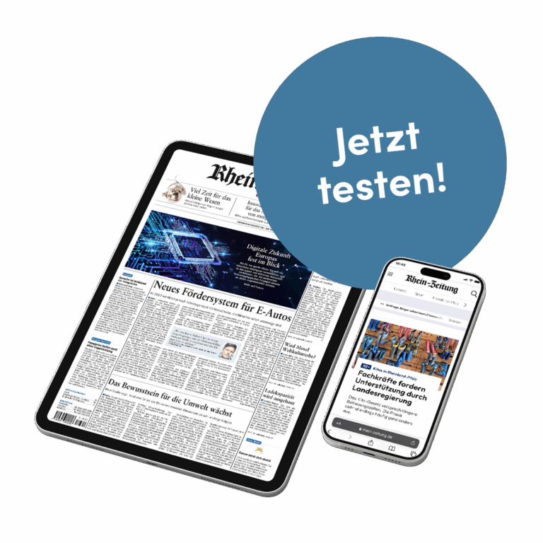 E-Paper Probe-Abos: Tablet (E-Paper Rhein-Zeitung), Handy (Rhein-Zeitung.de) und Störer: Jetzt testen!