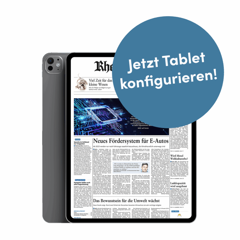 E-Paper Tablet-Bundle-Abos: Tablet (E-Paper Rhein-Zeitung) und Störer: Jetzt Tabet konfigurieren!