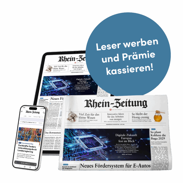 RZ-Komplett Leser-werben-Leser: Gedruckte Rhein-Zeitung, Tablet (E-Paper Rhein-Zeitung) und Störer: Leser werben und Prämie kassieren!