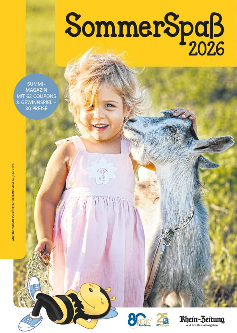 Summi 2026 Titelseite Mädchen mit Ziege auf Wiese