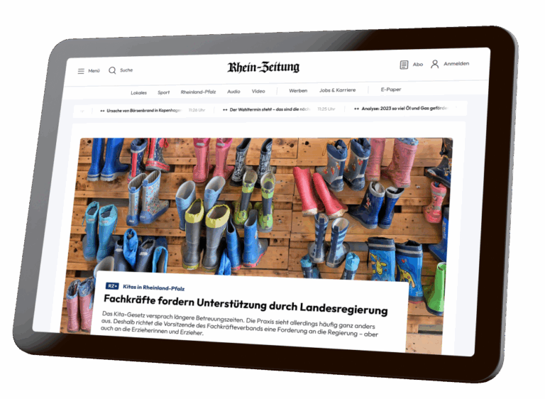 Tablet mit Rhein-Zeitung.de