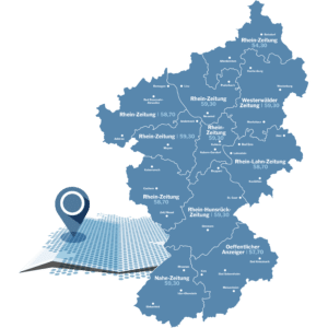 Verbreitungsgebiet mit Preisen und Ausgaben